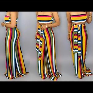 Two piece wide legs pants and top